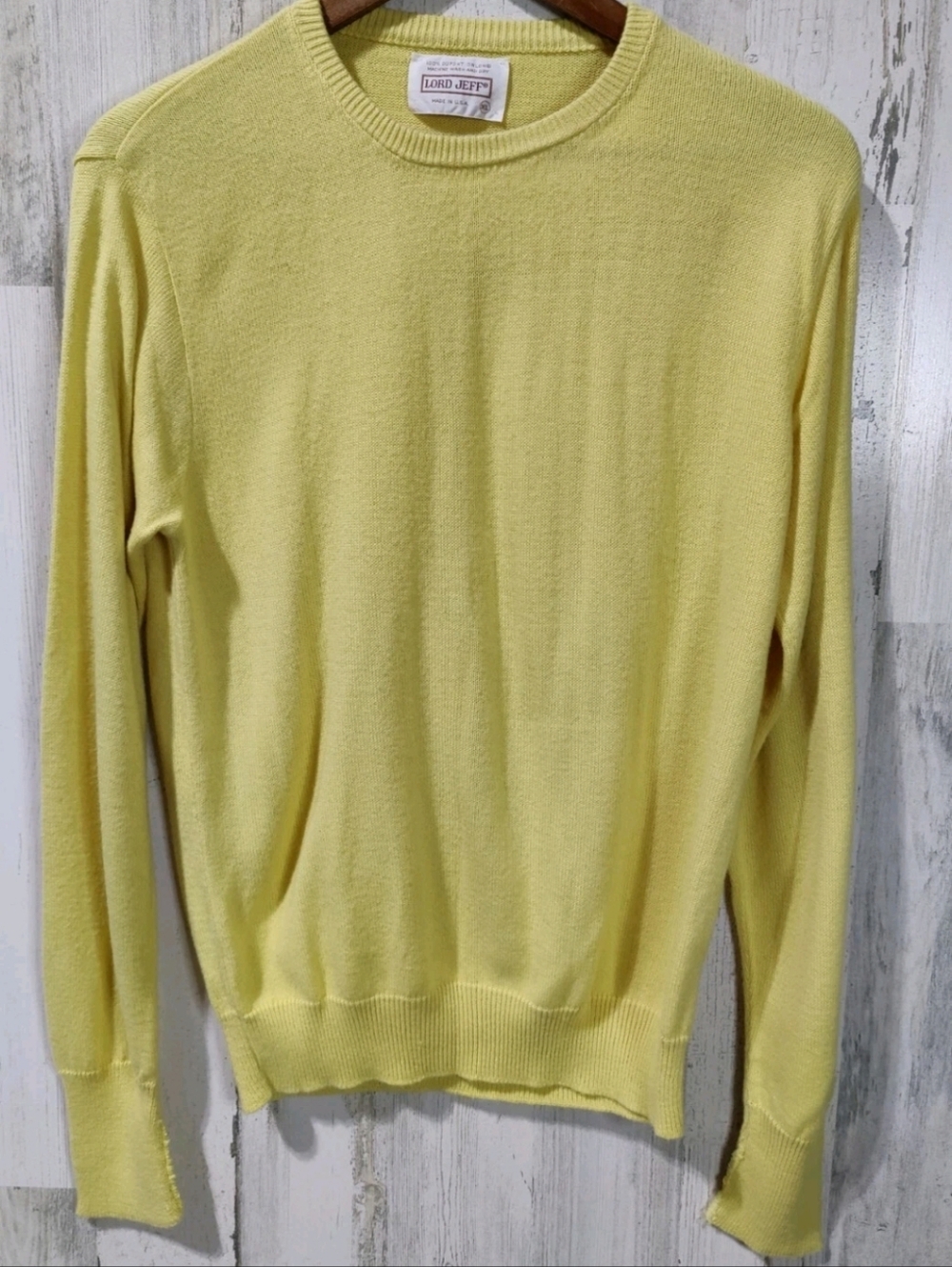 Vintage Lord Jeff Yellow Crew Neck Sweater Men's XL